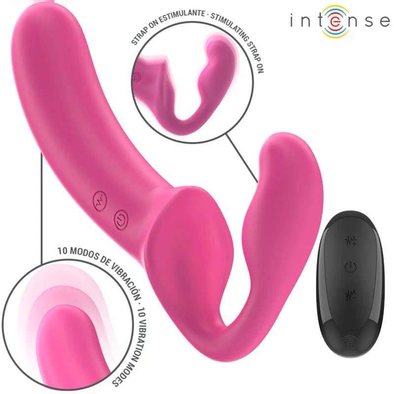 Amy Doppelvibrator 20 cm Rosa mit Fernbedienung von Intense Fun kaufen | Fesselliebe
