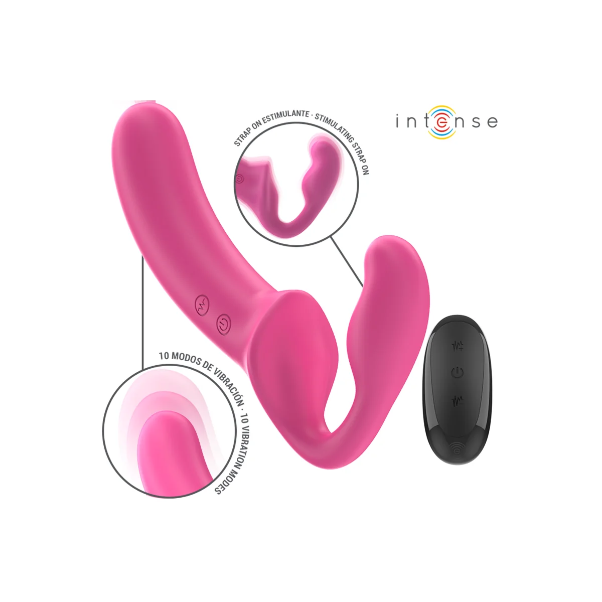 Amy Doppelvibrator 20 cm Rosa mit Fernbedienung von Intense Fun kaufen | Fesselliebe