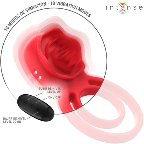 Gail Stimulator Rose 10 Vibrationen Rot mit Fernbedienung von Intense Fun kaufen | Fesselliebe