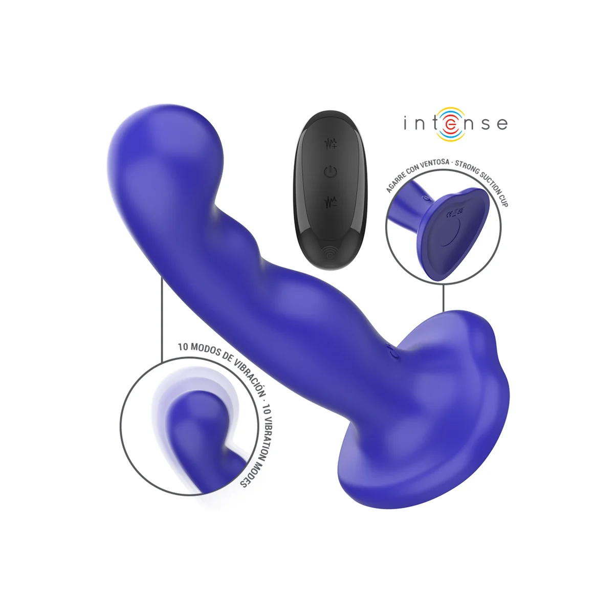 Shorty Vibrator mit Saugnäpfen Blau mit Fernbedienung von Intense Fun kaufen | Fesselliebe