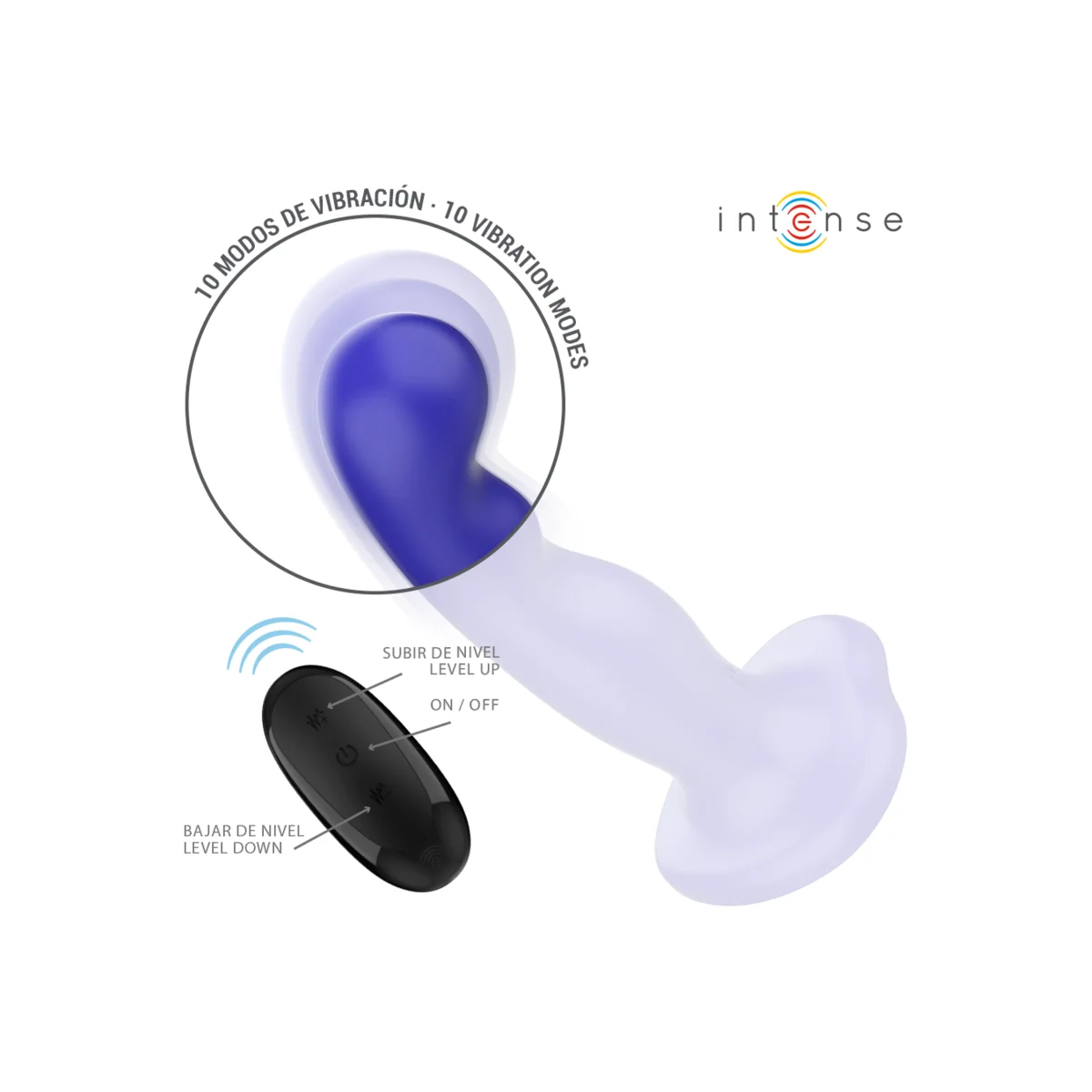 Shorty Vibrator mit Saugnäpfen Blau mit Fernbedienung von Intense Fun kaufen | Fesselliebe