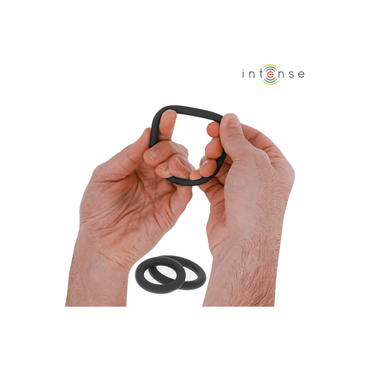 Hugh 3 Basic Penisringe aus Silikon Schwarz von Intense Couples Toys kaufen | Fesselliebe