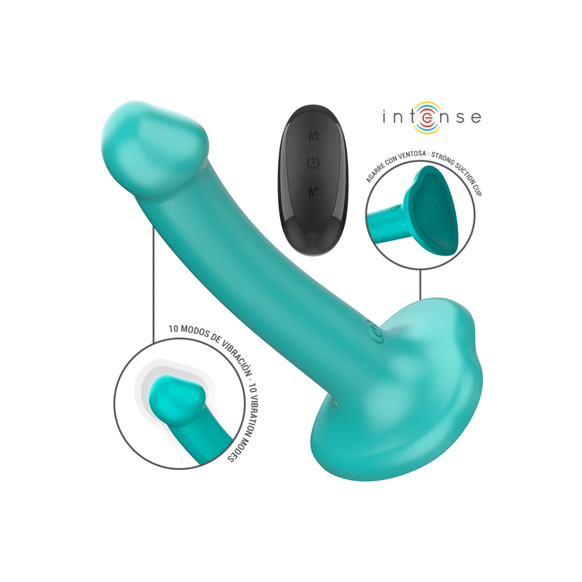 Katie Vibrator mit Saugnäpfen 10 Vibrationen Blau mit Fernbedienung von Intense Fun kaufen | Fesselliebe