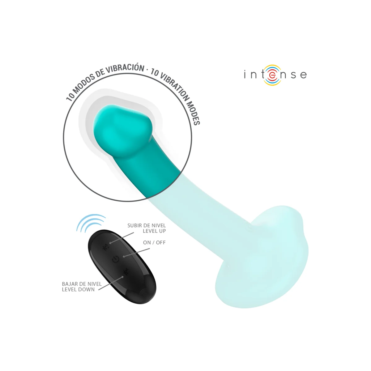 Katie Vibrator mit Saugnäpfen 10 Vibrationen Blau mit Fernbedienung von Intense Fun kaufen | Fesselliebe