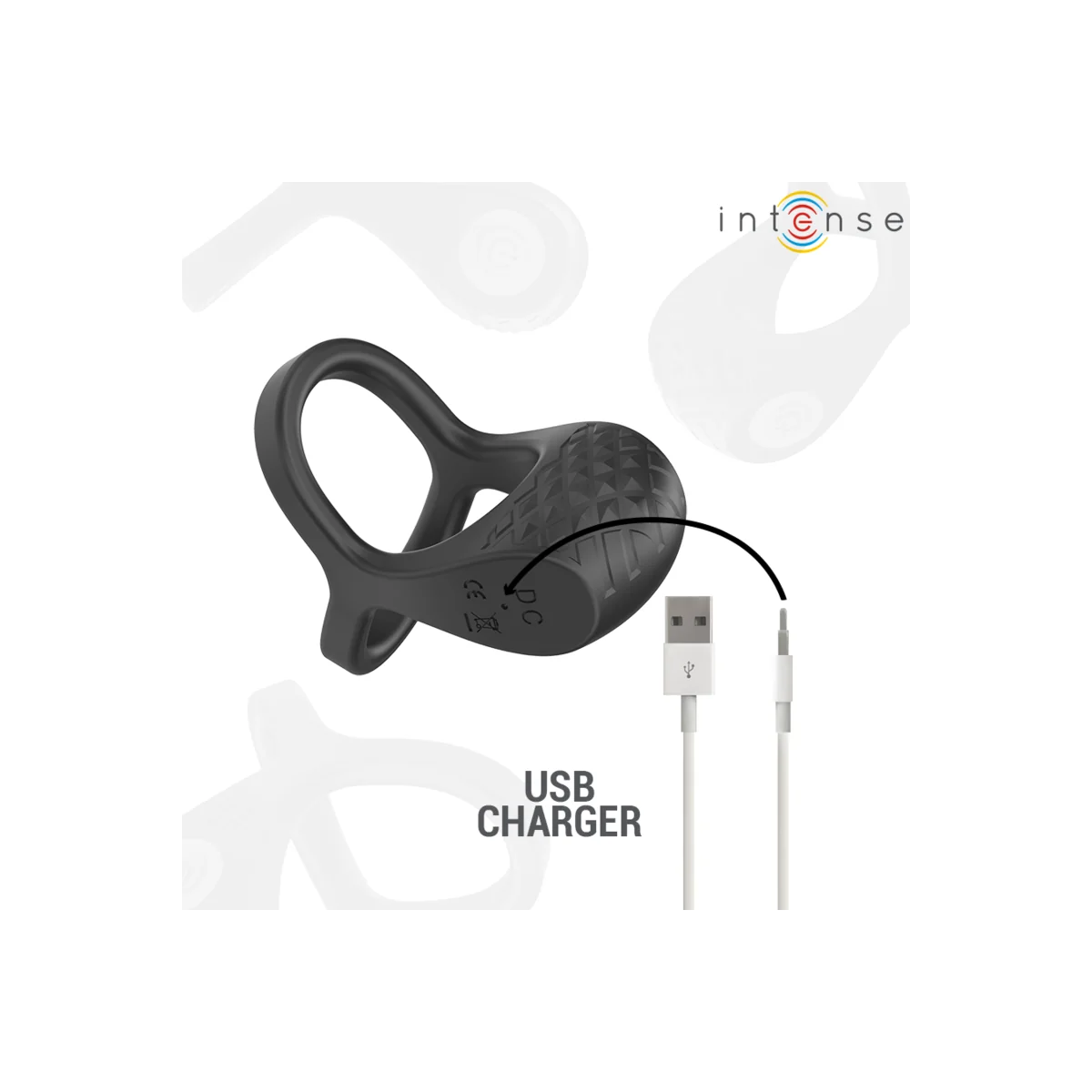 Alex Vibrator Doppel-Penisring 10 Vibrationen Schwarz von Intense Couples Toys kaufen | Fesselliebe