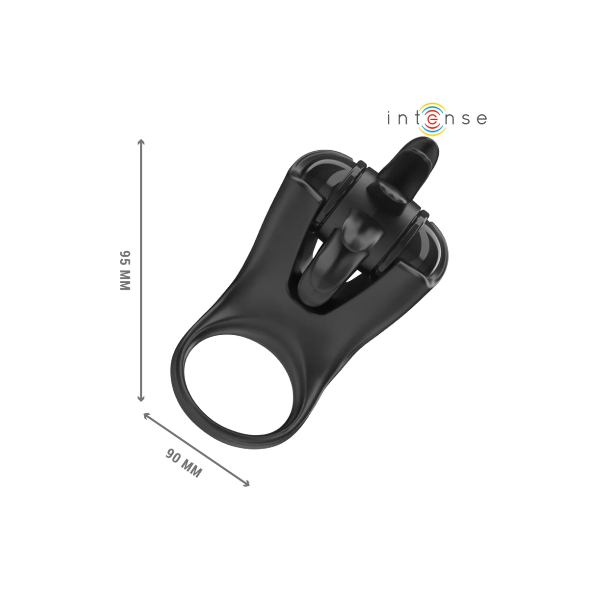 Mabel Vibrationsring 10 Vibrationen mit Klitorisstimulator Schwarz von Intense Couples Toys kaufen | Fesselliebe