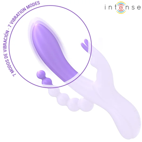 Miko Dreifach-Vibrator Rabbit & Stimulator & Anal 7 Vibrationen Lila von Intense Fun kaufen | Fesselliebe