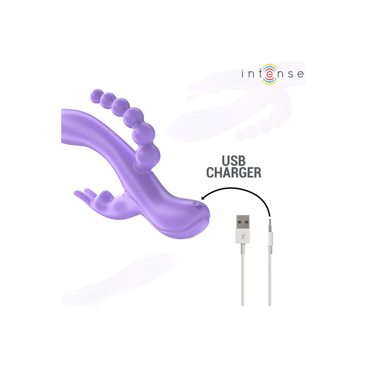 Miko Dreifach-Vibrator Rabbit & Stimulator & Anal 7 Vibrationen Lila von Intense Fun kaufen | Fesselliebe