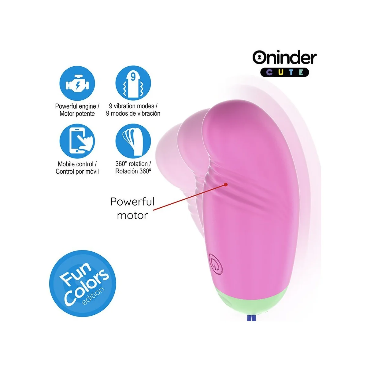 LOVE PLEASURE VIBRO-ROTIERENDES EI 360° SILIKON - KOSTENLOSE WELTWEITE APP VON ONINDER CUTE