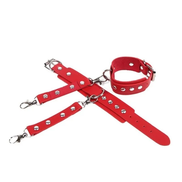 953706 Handschellen mit Bondage-Gürtel Rot One Size (S-L) von Subblime Fetish kaufen | Fesselliebe
