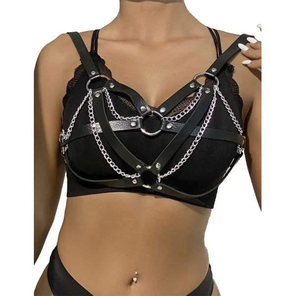 953713 Punk Bondage Gürtel Metallschnalle Schwarz One Size (S-L) von Subblime Fetish kaufen | Fesselliebe