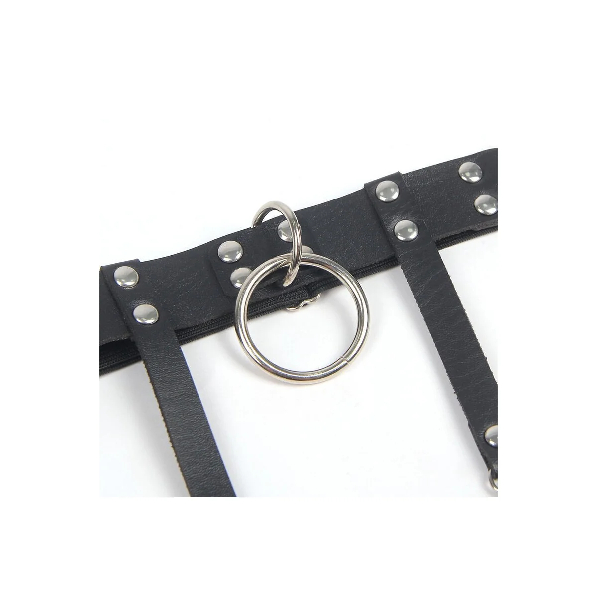 953744 Verstellbares Punk-Strumpfhose aus Leder Schwarz One Size (S-L) von Subblime Fetish kaufen | Fesselliebe