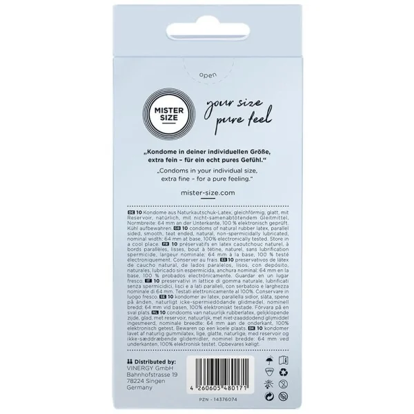 Kondome Größe Xxl 64 Mm (10 Stück) von Mister Size kaufen | Fesselliebe