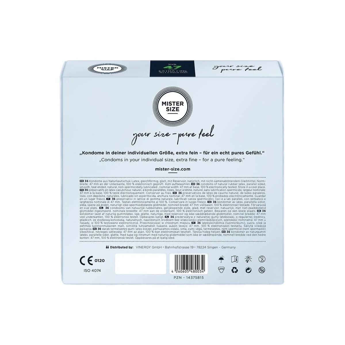 Kondome Größe Xs 47 Mm (36 Stück) von Mister Size kaufen | Fesselliebe