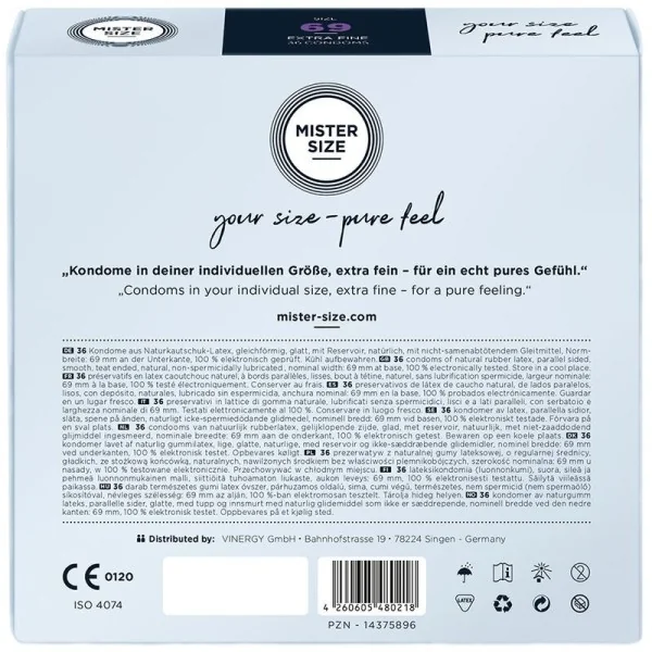 Kondome Größe Xxxl 69 Mm (36 Stück) von Mister Size kaufen | Fesselliebe