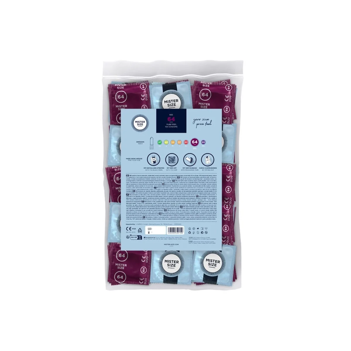 Kondome Größe Xxl 64 Mm (100 Stück) von Mister Size kaufen | Fesselliebe