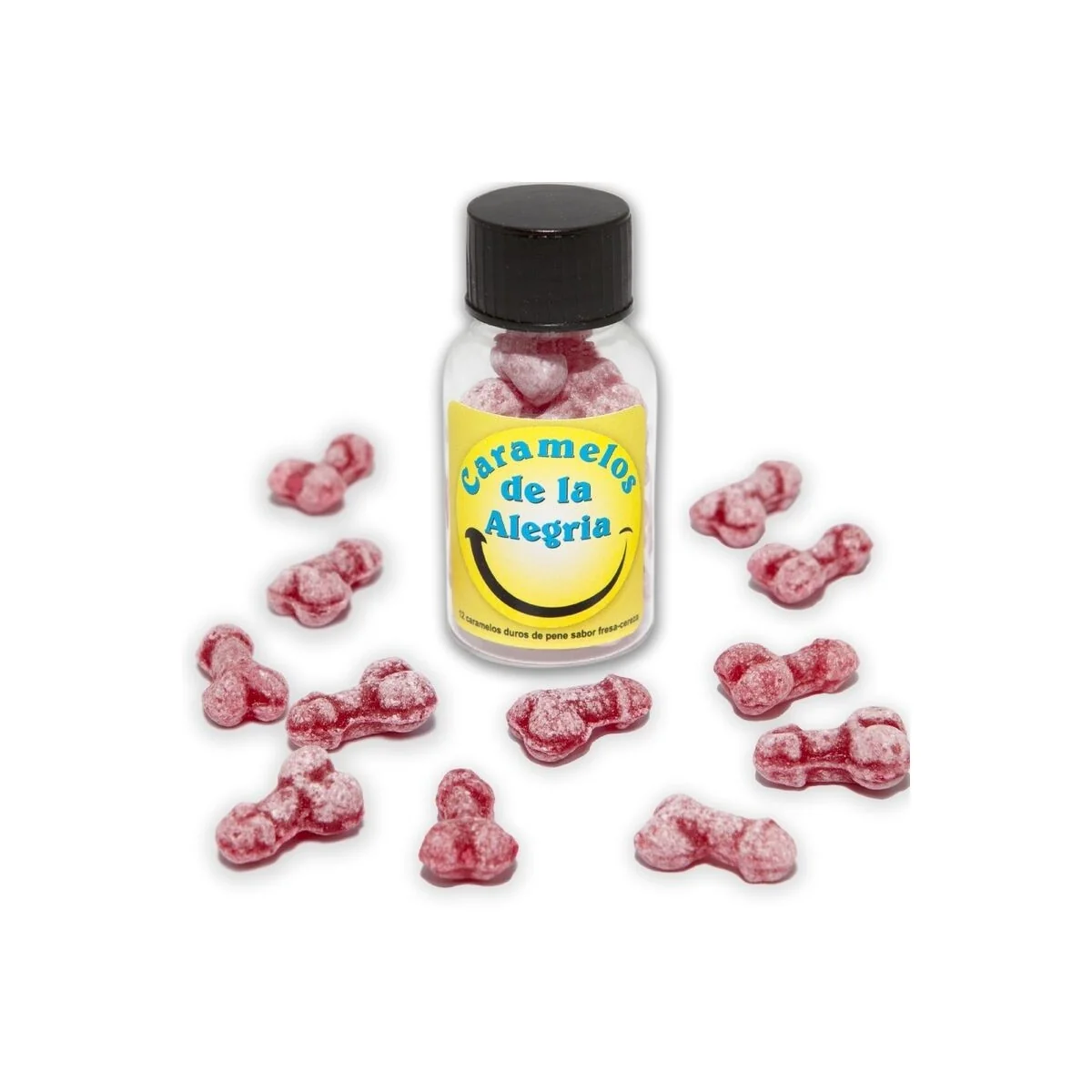 12 Penisförmige Joy-Bonbons Erdbeere/Kirsche von Diablo Picante kaufen | Fesselliebe