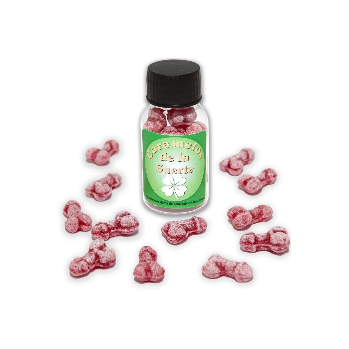 12 Penisförmige Glücksbonbons Erdbeere/Kirsche von Diablo Picante kaufen | Fesselliebe