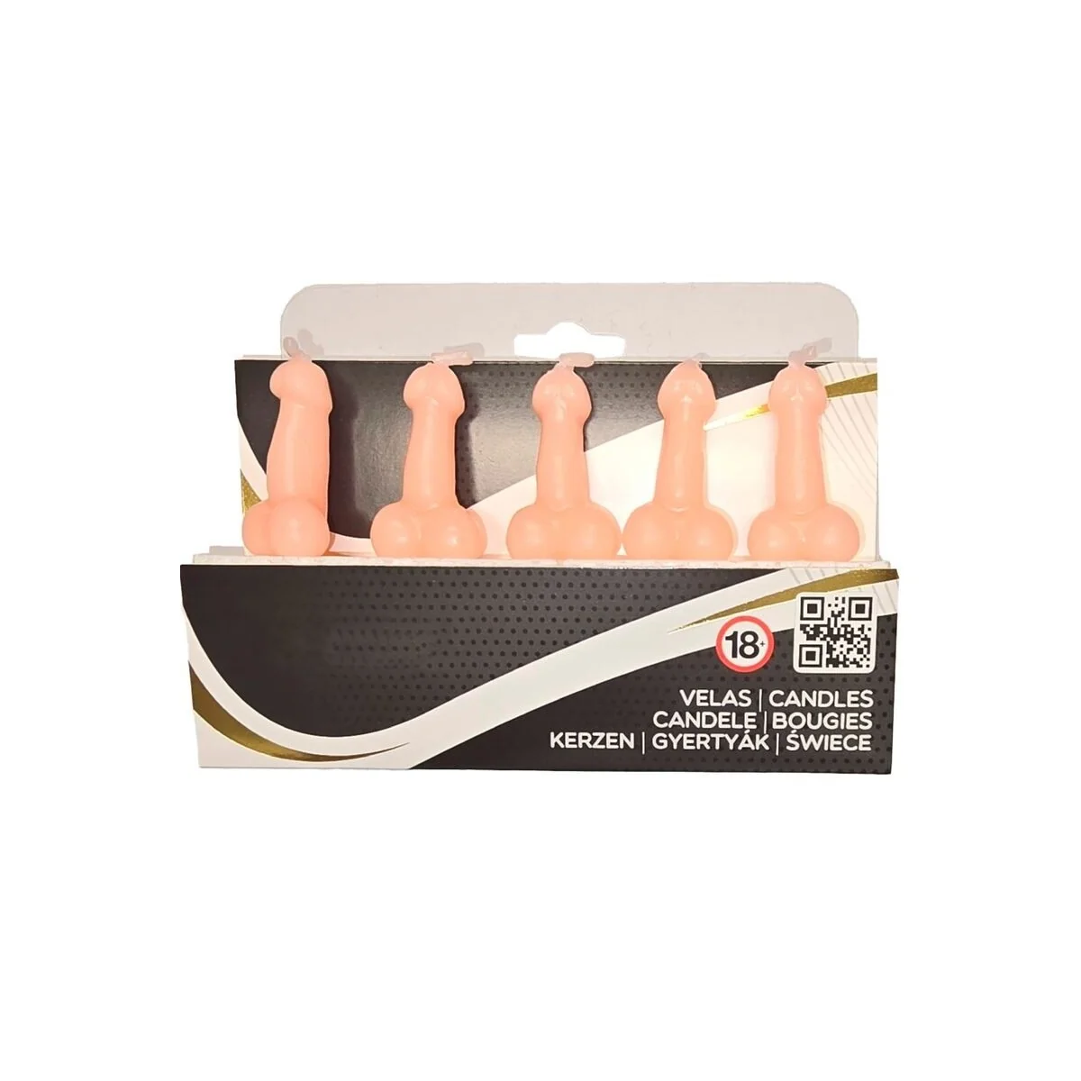 Box mit 5 Fleischfarbenen Kerzen in Penisform von Diablo Picante kaufen | Fesselliebe