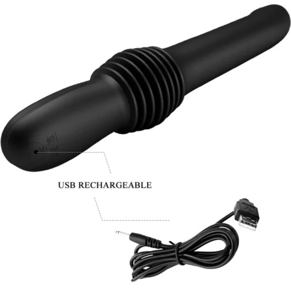 Pazuzu Vibrator 3 Stossmodi Schwarz von Pretty Love kaufen | Fesselliebe
