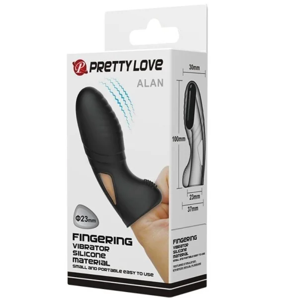 Alan Silikon-Fingervibrator Schwarz von Pretty Love kaufen | Fesselliebe