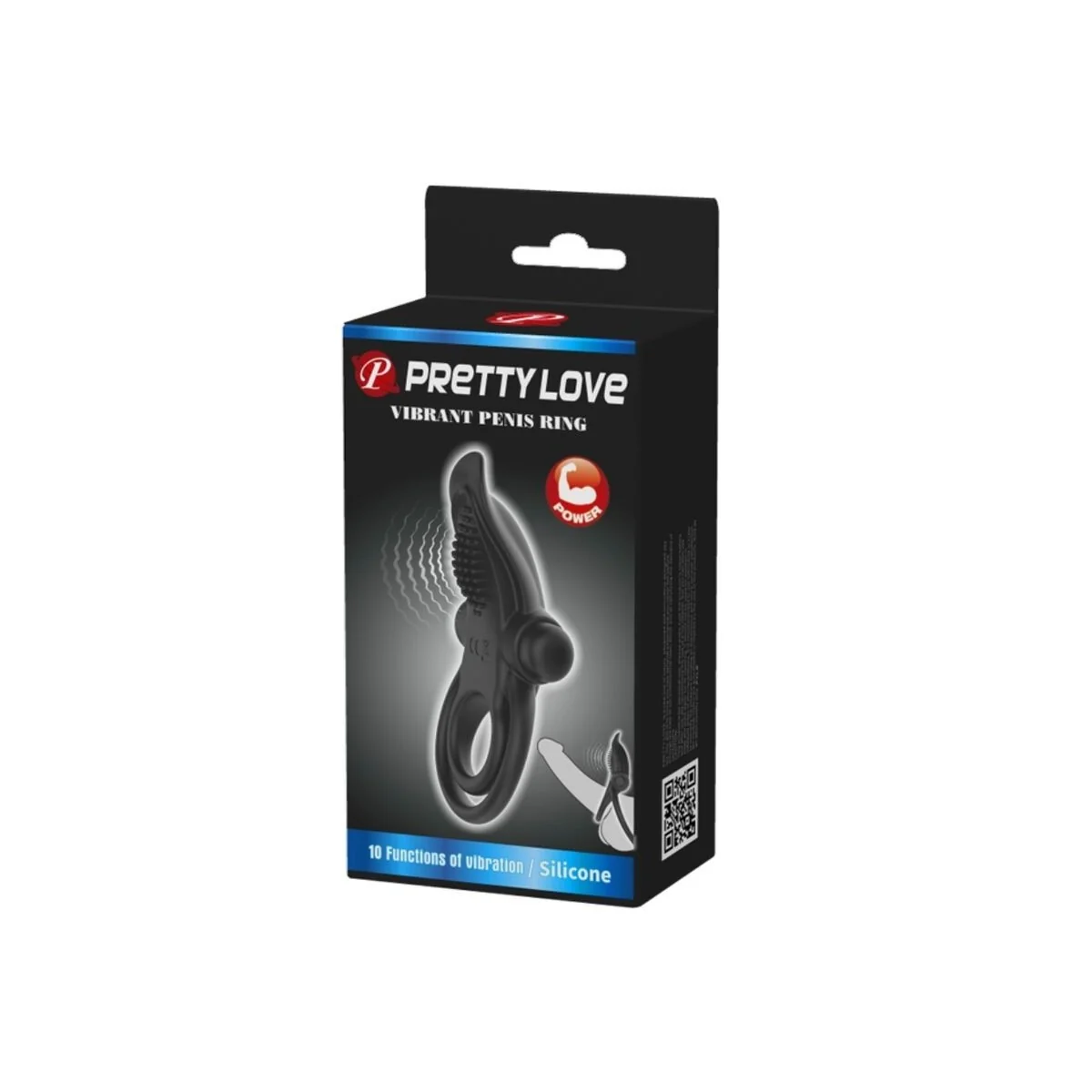 Doppelter Vibrationsring + Klitorisstimulator 10 Vibrationen Schwarz von Pretty Love kaufen | Fesselliebe