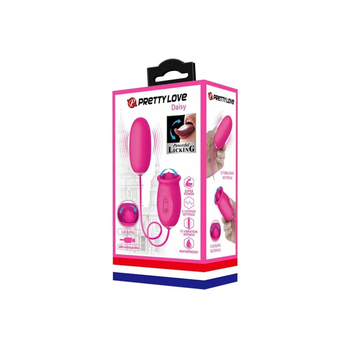 Daisy Vibrierendes Ei + Klitoris Stimulierende Zunge Rosa von Pretty Love kaufen | Fesselliebe