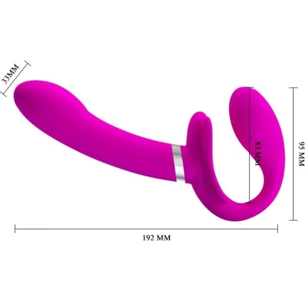 Valerie Doppel-Strap-On-Vibrator 12 Vibrationen Lila von Pretty Love kaufen | Fesselliebe