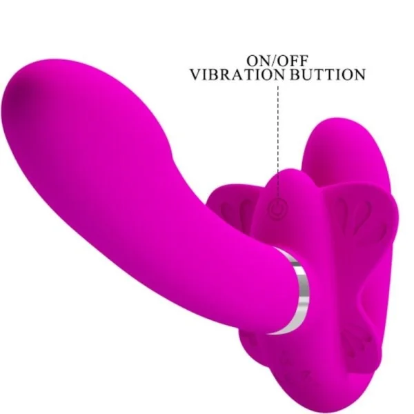 Valerie Doppel-Strap-On-Vibrator 12 Vibrationen Lila von Pretty Love kaufen | Fesselliebe