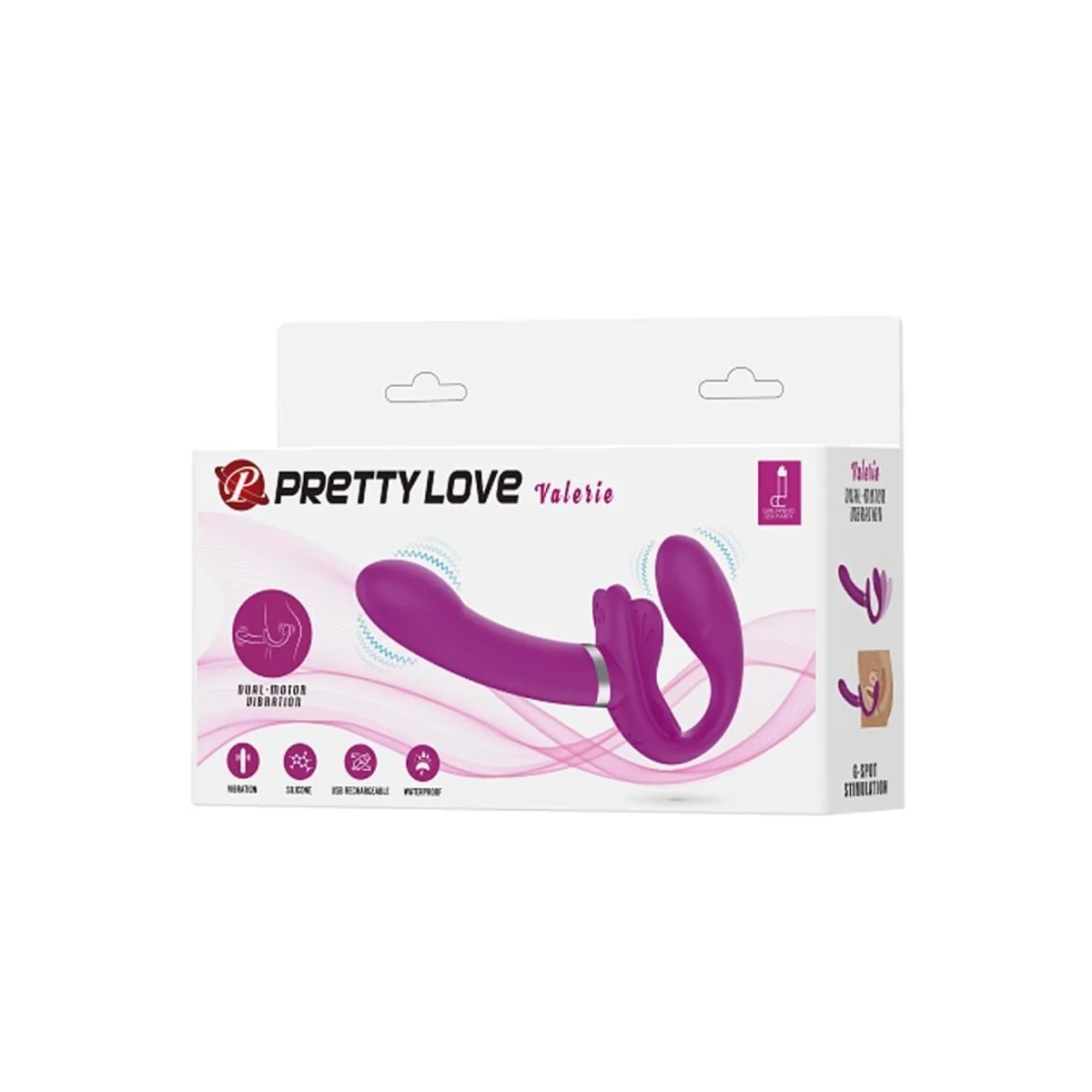 Valerie Doppel-Strap-On-Vibrator 12 Vibrationen Lila von Pretty Love kaufen | Fesselliebe
