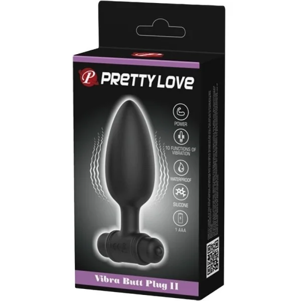 Vibra Butt Plug 2 Anal Plug 10 Vibrationen Schwarz von Pretty Love kaufen | Fesselliebe
