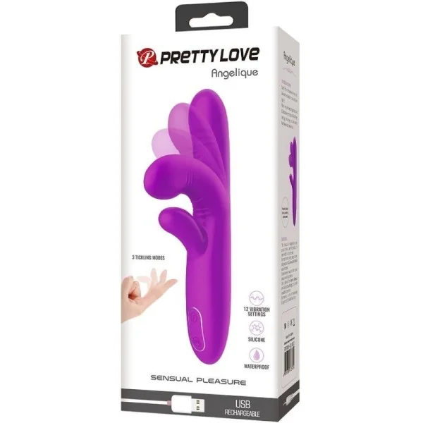 Angelique Multifunktionsvibrator + Klitorisstimulator Lila von Pretty Love kaufen | Fesselliebe