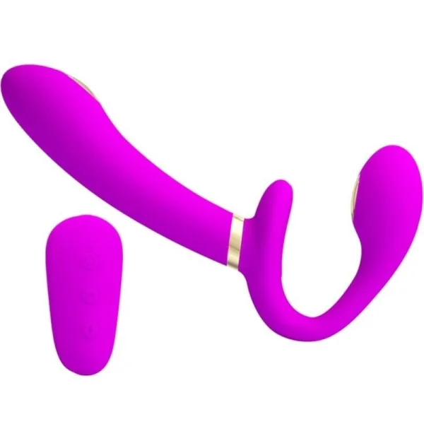 Thunderbird Doppelter Strap-On-Vibrator mit Fernbedienung Lila von Pretty Love kaufen | Fesselliebe