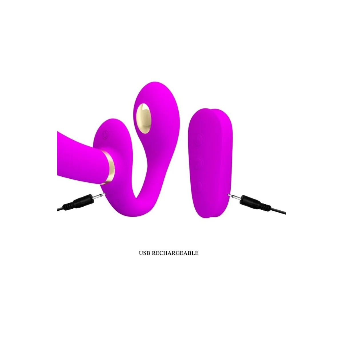 Thunderbird Doppelter Strap-On-Vibrator mit Fernbedienung Lila von Pretty Love kaufen | Fesselliebe