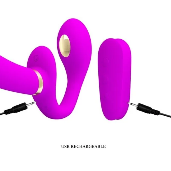 Thunderbird Doppelter Strap-On-Vibrator mit Fernbedienung Lila von Pretty Love kaufen | Fesselliebe