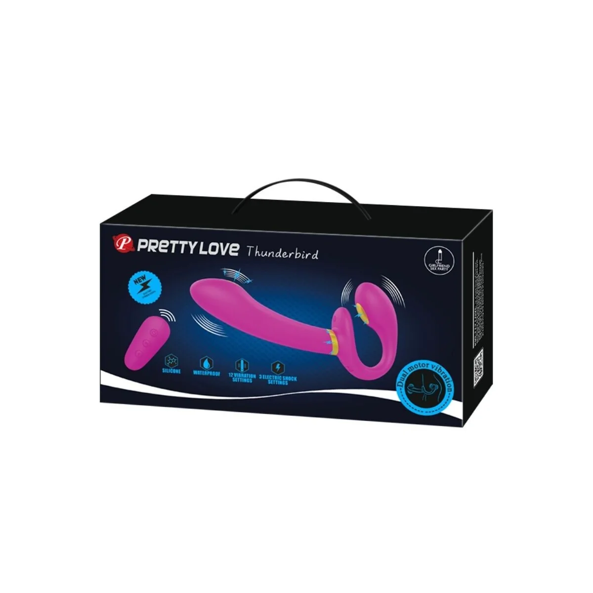 Thunderbird Doppelter Strap-On-Vibrator mit Fernbedienung Lila von Pretty Love kaufen | Fesselliebe