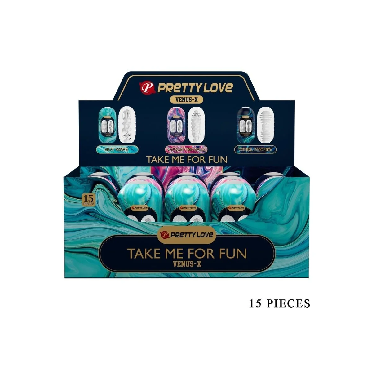 Venus X 15 Männliche Masturbatoren aus Silikon, Weiss von Pretty Love kaufen | Fesselliebe