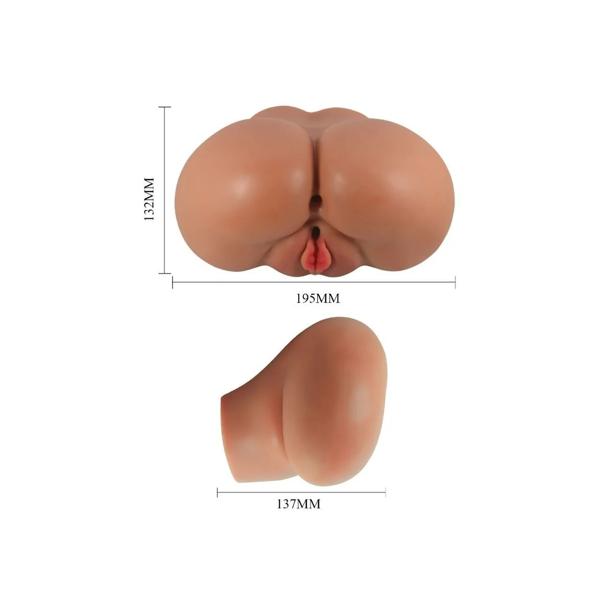 Luna Vibrator Butt mit realistischer Vagina und Anus Flesh Control mit Fernbedienung von Crazy Bull kaufen | Fesselliebe