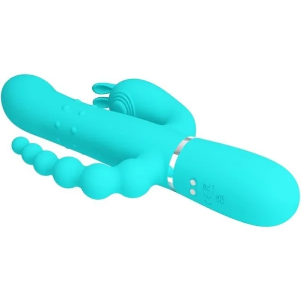 Cammy 4 in 1 Multifunktions-Dreifacher Rabbit-Vibrator Blau von Pretty Love kaufen | Fesselliebe