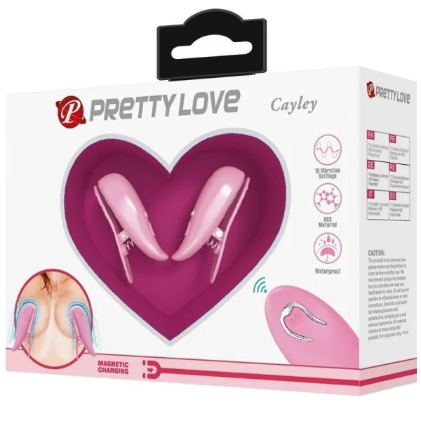 Cailey Nippelklemmen 10 Vibrationen mit Fernbedienung Rosa von Pretty Love kaufen | Fesselliebe