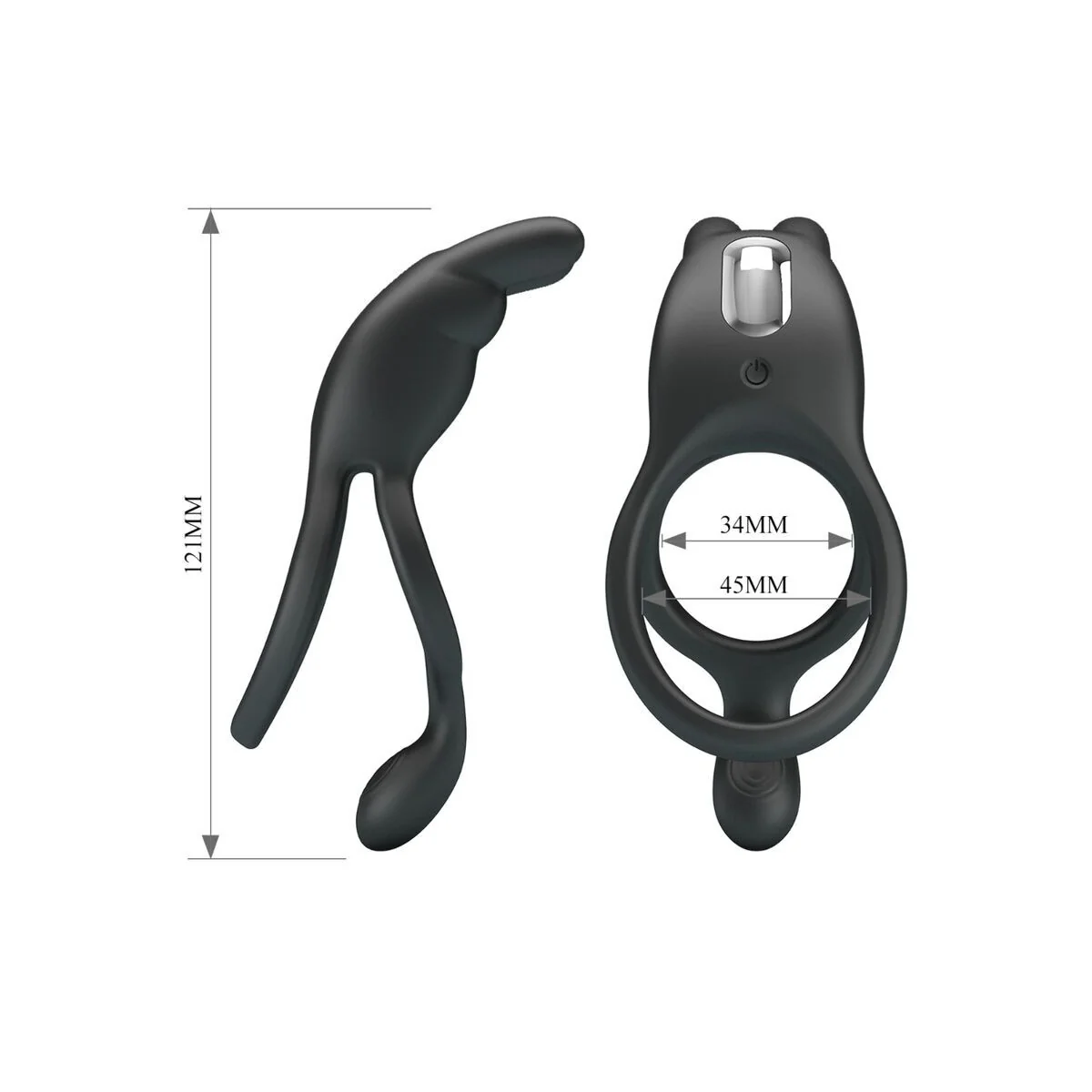 Seth Doppel-Vibrationsring Rabbit 7 Vibrationen Schwarz von Pretty Love kaufen | Fesselliebe