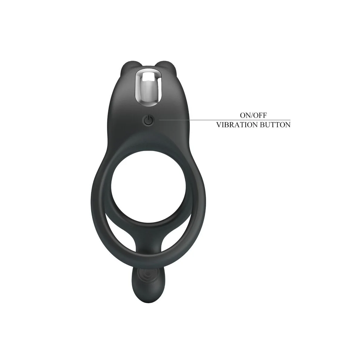 Seth Doppel-Vibrationsring Rabbit 7 Vibrationen Schwarz von Pretty Love kaufen | Fesselliebe