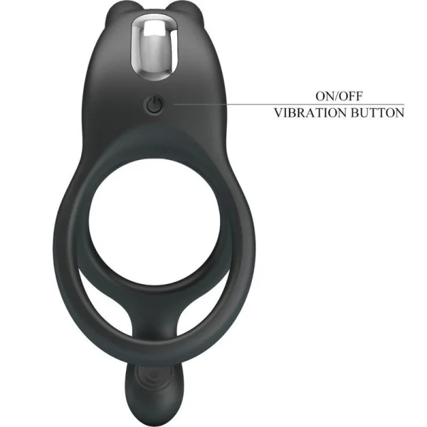 Seth Doppel-Vibrationsring Rabbit 7 Vibrationen Schwarz von Pretty Love kaufen | Fesselliebe