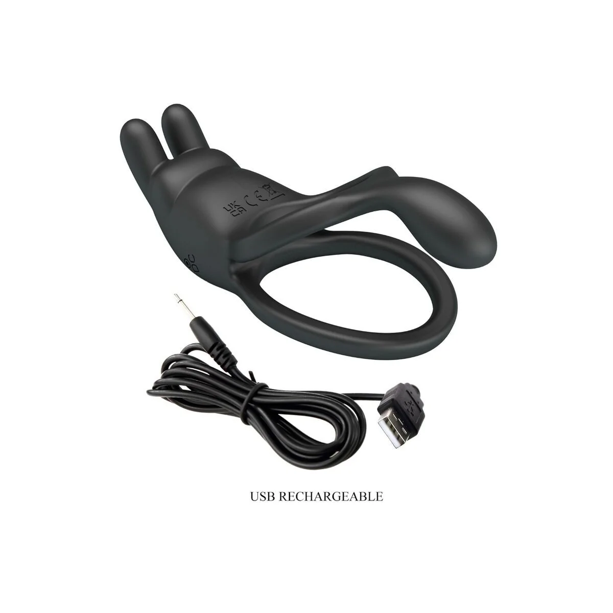 Seth Doppel-Vibrationsring Rabbit 7 Vibrationen Schwarz von Pretty Love kaufen | Fesselliebe