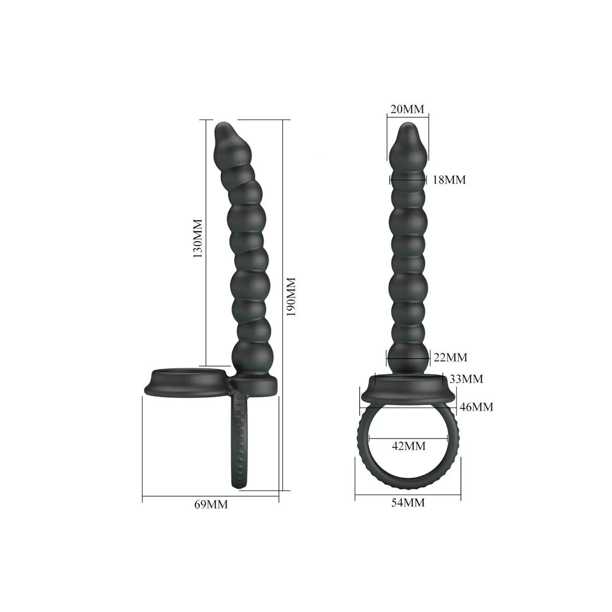 Dillion Doppelte Penetration Cock Ring Schwarz von Pretty Love kaufen | Fesselliebe