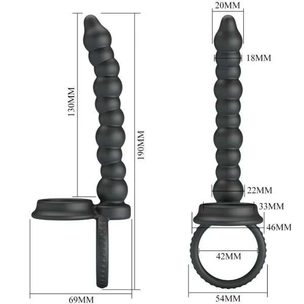Dillion Doppelte Penetration Cock Ring Schwarz von Pretty Love kaufen | Fesselliebe