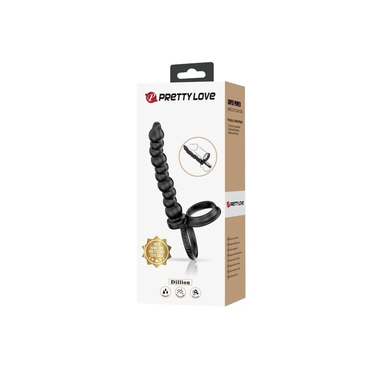 Dillion Doppelte Penetration Cock Ring Schwarz von Pretty Love kaufen | Fesselliebe