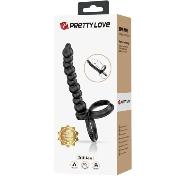 Dillion Doppelte Penetration Cock Ring Schwarz von Pretty Love kaufen | Fesselliebe