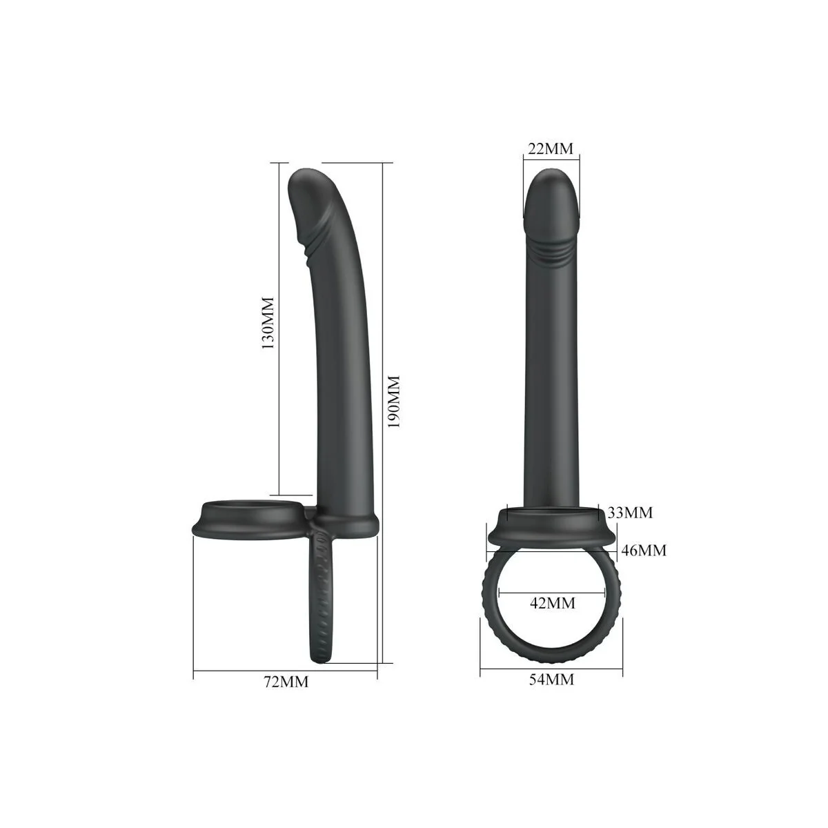 Dillion Doppelte Penetration Doppelter Cockring Schwarz von Pretty Love kaufen | Fesselliebe