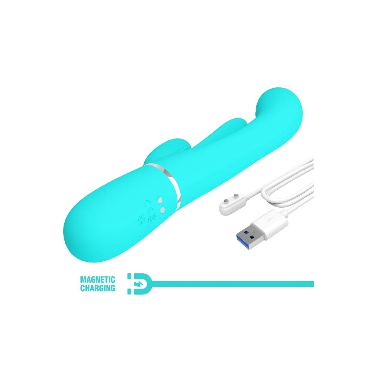 Shania Triple Rabbit Multifunktionsvibrator 3 in 1 Blau von Pretty Love kaufen | Fesselliebe